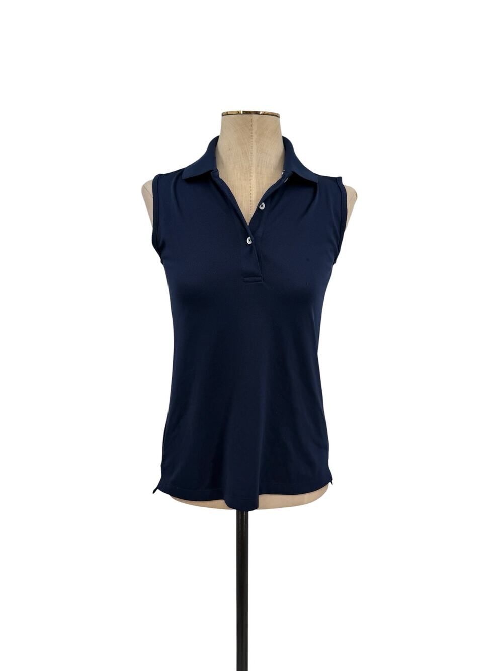 Tory Sport by Tory Burch Sleeveless Golf Polo Shirt Navy Blue Size XS
